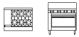 Goldstein Ranges - Gas 6 Burner & Griddle Plate - 1010mm High Speed Pure Convection Oven Pfc-12G-6-40E