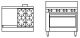 Goldstein Ranges - Gas 4 Burner & Griddle Plate - 1010mm High Speed Pure Convection Oven Pfc-24G-4-40E