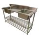 1700 X 600mm New Commercial Left Right Bowl Kitchen Sink 2Xundersheves