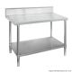 Fed Premium 304 Grade Stainless Steel Work Bench With Splashback 600 Deep - WBB6-0900/A