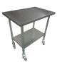 92X76cm #430 Juice Trolley Stainless Steel Bench,1 Set Wheels ,1 Under Shelf