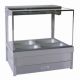 Roband Square Glass Hot Food Display Bar, 4 Pans Double Row With Roller Doors S22RD
