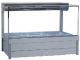Roband Square Glass Hot Food Display Bar, 6 Pans Double Row With Roller Doors S23RD