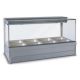 Roband Square Glass Hot Food Display Bar, 8 Pans Double Row With Roller Doors S24RD