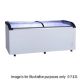 Two glass sliding lids chest freezer with castors - ST545