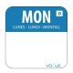Dissolvable Food Rotation Labels Monday (Pack of 1000) U777