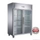 Fed-X S/S Two Full Glass Door Upright Fridge XURC1200G2V