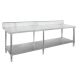 Fed Premium 304 Grade Stainless Steel Work Bench With Undershelf & Splashback 700 Deep - WBB7-2400/A