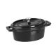 Vogue Black Cast Iron Oval Mini Pot 315ml Y264