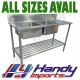 2100 X 700mm Double Bowl Kitchen Sink #304 Stainless Steel