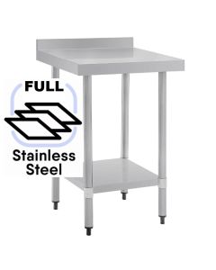 Commercial 600x800 FULL Stainless Steel Table Food Grade Work Splashback Bench 0600-8-WBBS HY