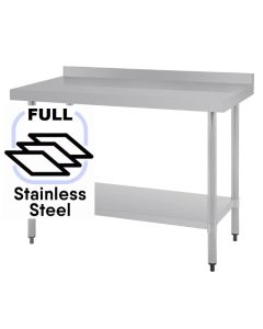 Commercial 1200x800 FULL Stainless Steel Table Food Grade Work Splashback Bench 1200-8-WBBS HY