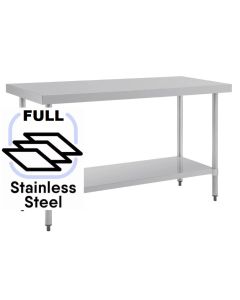 Commercial 1500x800 FULL Stainless Steel Table Food Grade Work Bench 1500-8-WBS HY