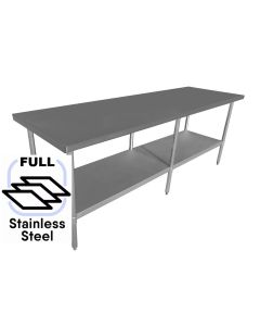 Commercial 2400x800 FULL Stainless Steel Table Food Grade Work Bench 2400-8-WBS HY