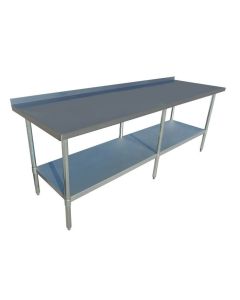 2400x800 Commercial Stainless Steel Table Food Grade Work Splashback Bench 2400-8-WBB HY