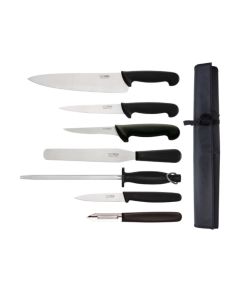 Professional Commercial Hygiplas Chefs 7pc Knife Set with 25cm Cooks knife