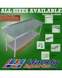  Full 1524 X 610mm #430 Stainless Steel Bench