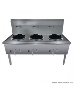 Stainless Steel Waterless Lpg Gas Triple Wok - WW-3L