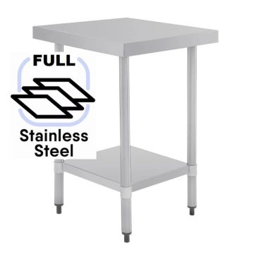 800x800 Commercial FULL Stainless Steel Table Food Grade Work Bench 0800-8-WBS HY