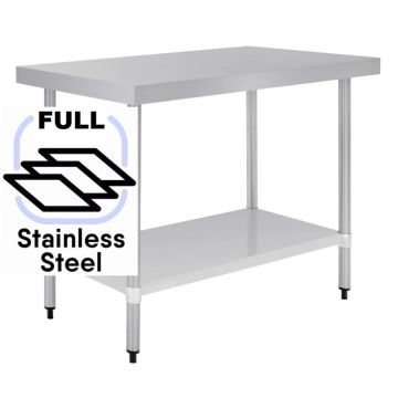 1200x800 Commercial FULL Stainless Steel Table Food Grade Work Bench 1200-8-WBS HY