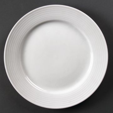 Olympia Linear Wide Rimmed Plates 250mm (Pack of 12) U091