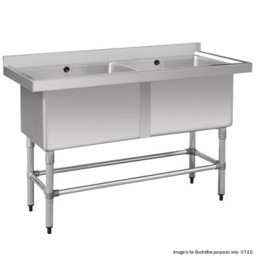 1410-6-DSB Stainless Steel Double Deep Pot Sink