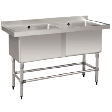 Brand New Commerical Sink, Deep Double Pot Stainless Steel, 1410X600X850mm