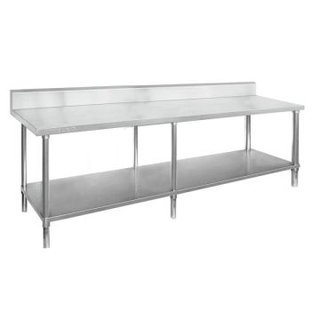 Fed Premium 304 Grade Stainless Steel Work Bench With Undershelf & Splashback 700 Deep - WBB7-2100/A