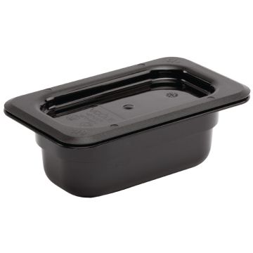 Vogue Black Polycarbonate 1/9 Gastronorm Container 65mm U472
