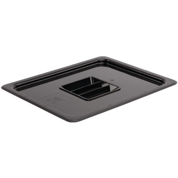 Vogue Polycarbonate 1/2 Gastronorm Black Container Lid U475