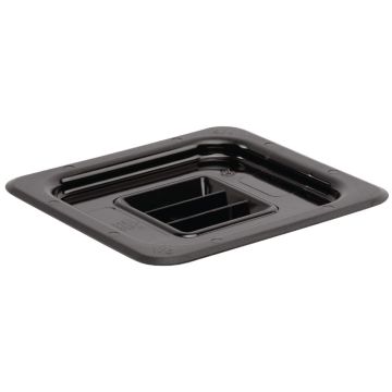 Vogue Polycarbonate 1/6 Gastronorm Black Container Lid U478
