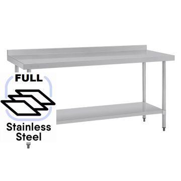 1800x400 Narrow FULL Stainless Steel Food Grade Work Bench Splashback 1800-4-WBBS HY