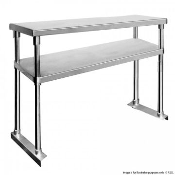 Fed Double Tier Workbench Flat Feet Overshelf 750mm High 1800-WBO2