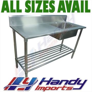 1500 X 600mm Single Bowl Kitchen Sink #304 Stainless Steel