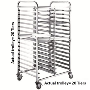 Double 20 Level Bakery Trolley Suits Tray Size 40X60cm. Capacity 40 Trays