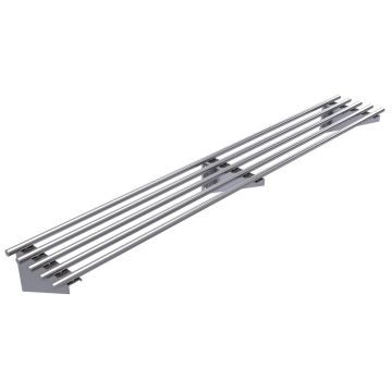 2100mm X 300mm Food Grade Stainless Steel Round Tube Pipe Wall Mounted Shelf 2100-WSP1 HY