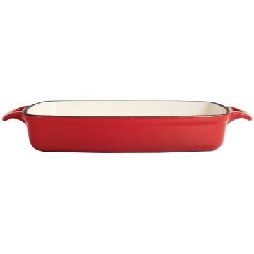 Vogue Red Rectangular Cast Iron Dish 2.8Ltr GH320