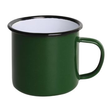 Olympia Enamel Mugs Green 350ml (Pack of 6) DC396