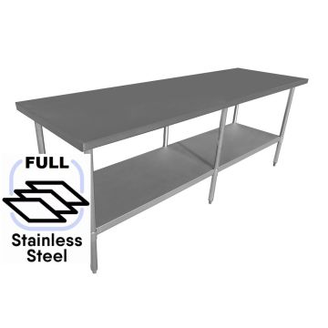 2400x800 Commercial FULL Stainless Steel Table Food Grade Work Bench 2400-8-WBS HY