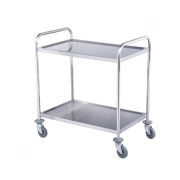 Large 2 Tier Stainless Steel Trolley Cart 86X54X94cm