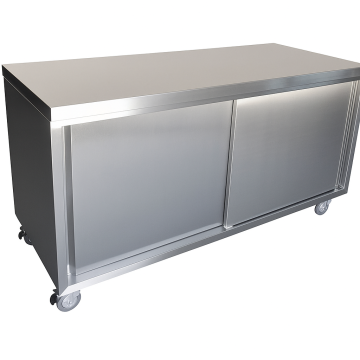 Commercial Stainless Steel Work Prep Cabinet Table 2400 X 600 With Sliding Door