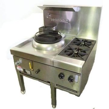 Goldstein CWA1B2 - Single Hole Gas Wok and 2 Side Burners