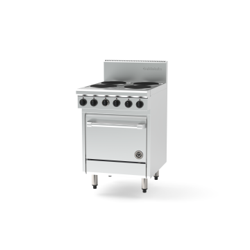 Goldstein PE4S20FF-X Electric Oven Range, 4 Solid Plates, Fan Forced Oven
