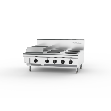 Goldstein PEB12G4S-X Electric Cooktop, 4 Solid Plates & 289mm Griddle