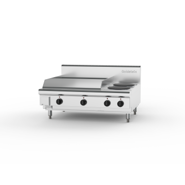Goldstein PEB24G2S-X Electric Cooktop, 2 Solid Plates & 605mm Griddle