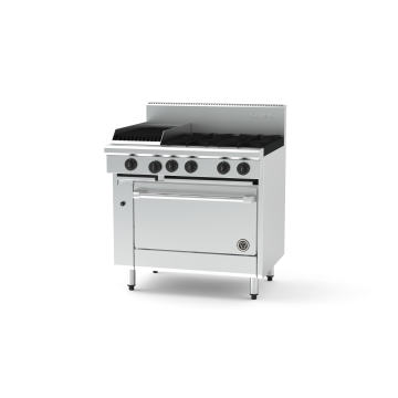 Goldstein PF12Q428FF-X 4 Burner + 305mm Chargrill, Gas Fan Forced Oven