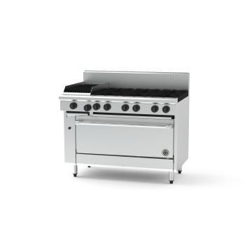 Goldstein PF12Q640FF-X 6 Burner + 305mm Chargrill, Gas Fan Forced Oven