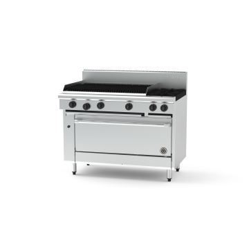 Goldstein PF36Q240E-X 2 Burner + 915mm Chargrill, Electric Static Oven