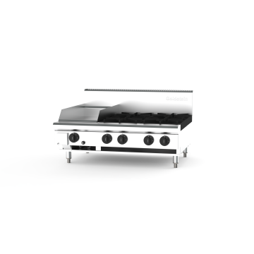 Goldstein PFB12G4-X - 4 Burner Gas Cooktop with 305mm Griddle