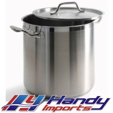 6L Stainless Steel Stock Pot With Forged Triple Bottom. Induction Able